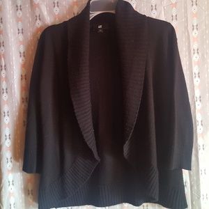3/4 sleeve black cardigan